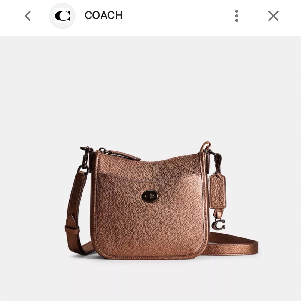 NWOT Coach Chaise Crossbody 19 In Bronze Metallic, authentic, tag included
